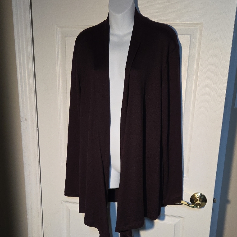Purple JO &CO Elegant Women's Open Front Cardigan Sweater Sz L